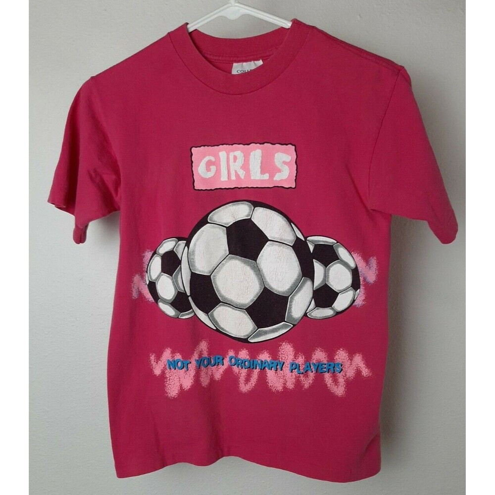 College Ware U.S.A. Girl's Large Pink Soccer Shirt Vintage 90s